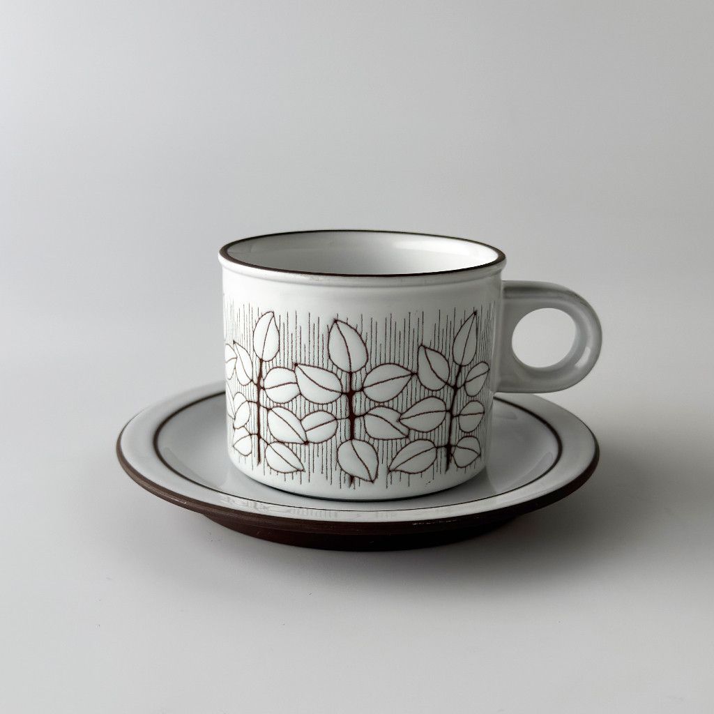 Rakuten - HORNSEA カリスマ カップ＆ソーサー 英国 ヴィンテージ ホーンジー charisma イギリス ビンテージ ホワイト 陶器 食器 植物 葉 74232