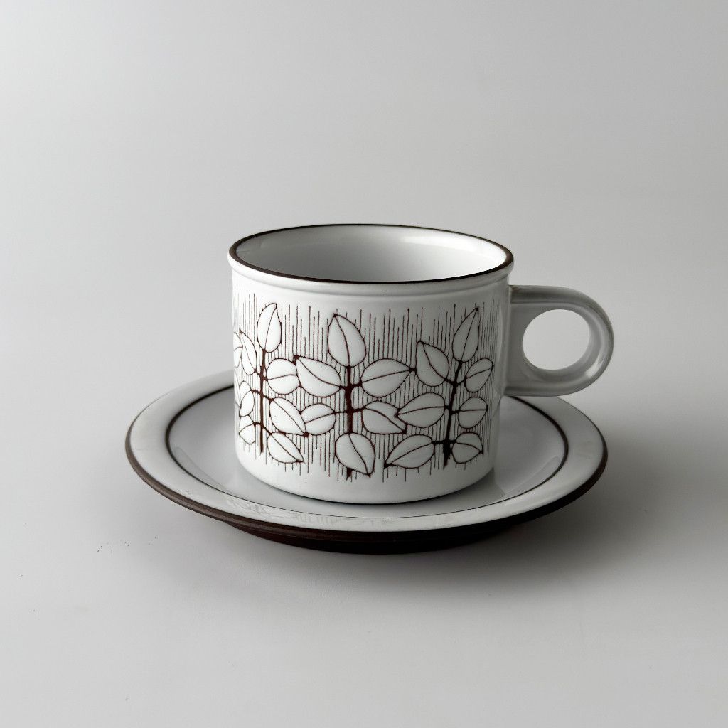 Rakuten - HORNSEA カリスマ カップ＆ソーサー 英国 ヴィンテージ ホーンジー charisma イギリス ビンテージ ホワイト 陶器 食器 植物 葉 74233