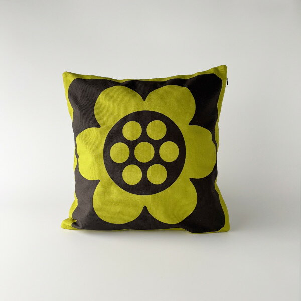 Rakuten - Hornsea クッション Geo Flower グリーン イギリス 輸入 雑貨 ミッドセンチュリー 英国 ホーンジー 花柄 レトロ おしゃれ 80935