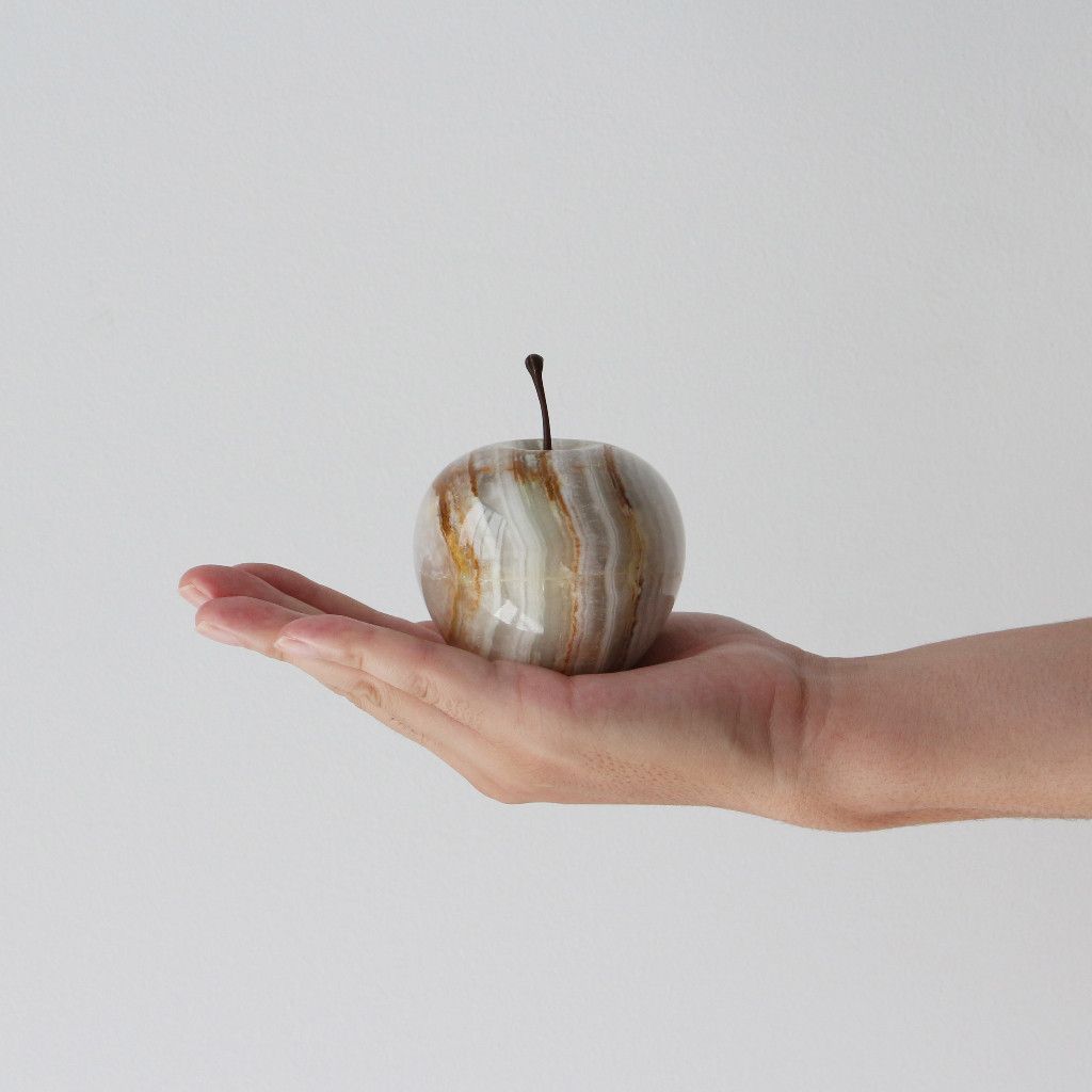 Rakuten - ストーンオブジェ Marble Apple ストライプ Large ペーパーウェイト 大理石 天然石 置物 インテリア おしゃれ 文鎮 りんご 87409