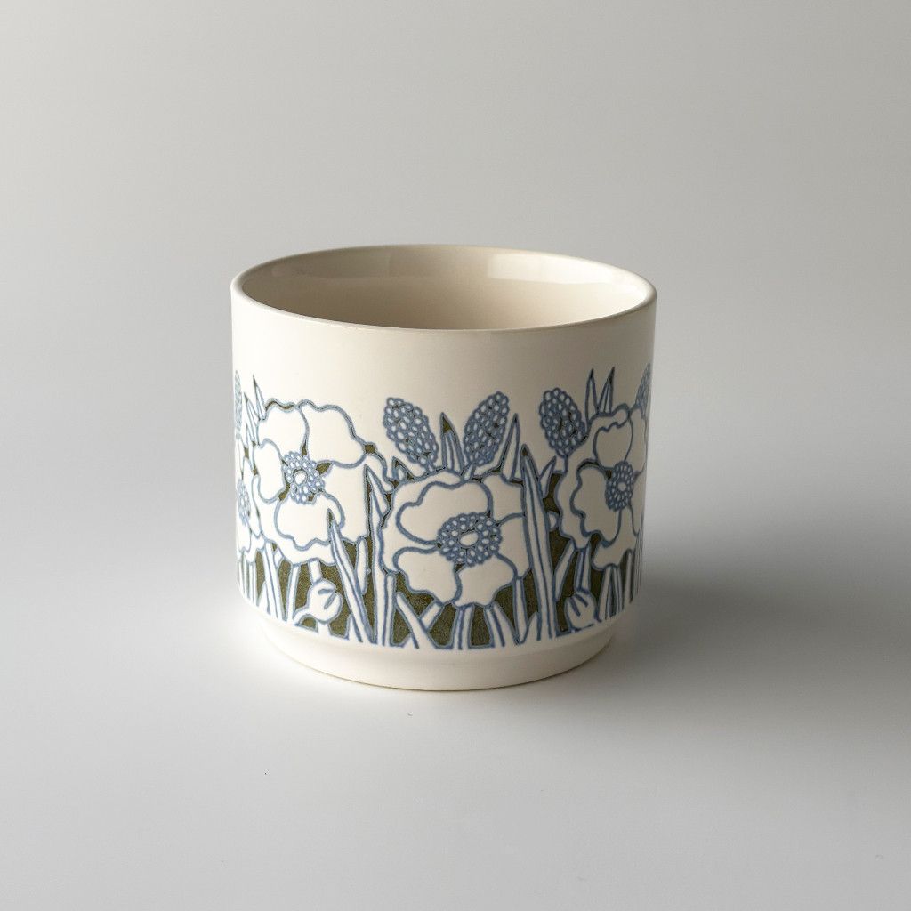 レア HORNSEA フルール シュガーボウル 英国 ヴィンテージ ホーンジー fleur イギリス ビンテージ ブルー 花柄 食器 陶器 97779