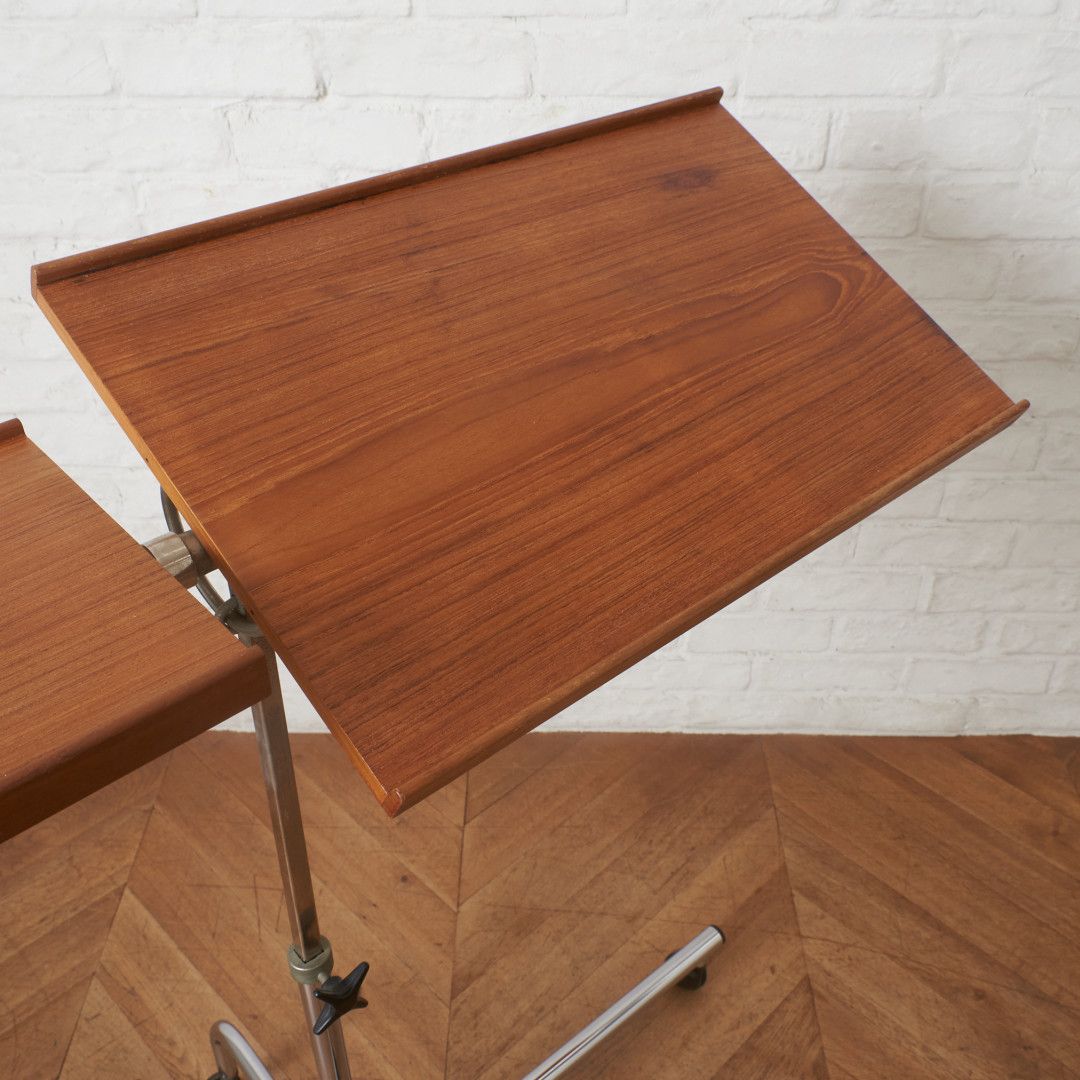 デンマーク BINAU FURNISHINGS サイドテーブル チーク 北欧 ヴィンテージ キャスター ソファテーブル ベッドテーブル 木製 99866 [3]