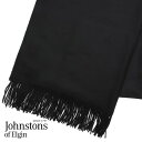 JOHNSTONS ジョンストンズ カシミア ストール 大判 無地 ブラック 190×70cm WA000056-SA0900