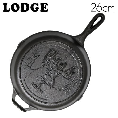 LODGE ロッジ ロジック スキレット 10-1/4インチ ディアーロゴ CAST IRON SKILLET WITH DEER LOGO L8SKWLDRのサムネイル