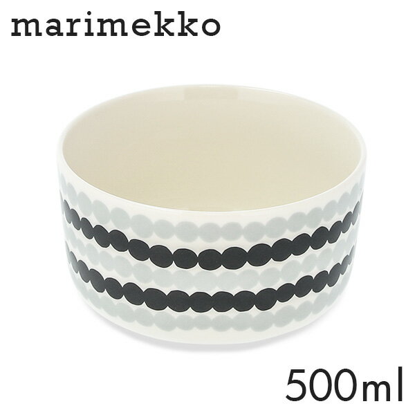 マリメッコ マリメッコ シイルトラプータルハ ボウル 500ml ホワイト×グレー×ブラック Marimekko Siirtolapuutarha ボウル皿 深皿 大きめ 大きい