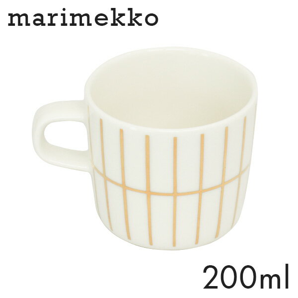 Marimekko マリメッコ Tiiliskivi ティイリスキヴィ コーヒーカップ 200ml ホワイト×ゴールド コップ カップ コーヒー 食器 洋食器