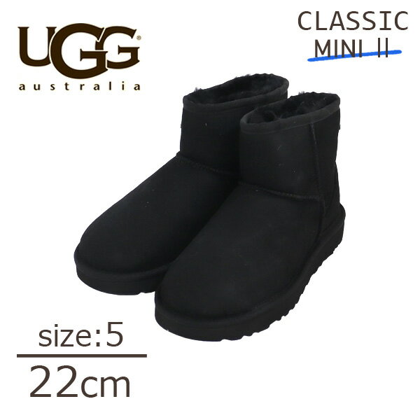 UGG アグ クラシックミニ II ムートンブーツ ウィメンズ ブラック 5(22cm) 1016222 Classic Mini【送料無料（一部地域除く）】