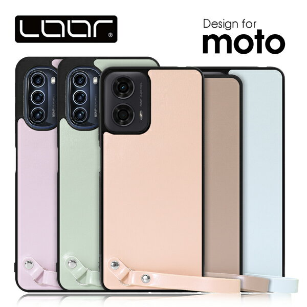 LOOF MACARON-SHELL motorola moto g24 edge 40 edge40 ケース カバー motorola moto g52j 5G II SPECIAL ケース カバー スマホケース 本革 レザー ストラップ付き 落下防止 シンプル マカロン かわいい Leather