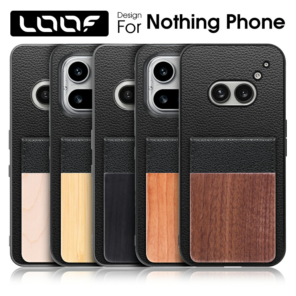 LOOF Nothing Phone (4a) Pro (3a) (2a) nothingphone 2a nothingphone2a ケース カバー カード収納 カバー スマホケース 天然木 本革 カード入れ 背面収納 カードケース 薄型 カードホルダー スタンド 