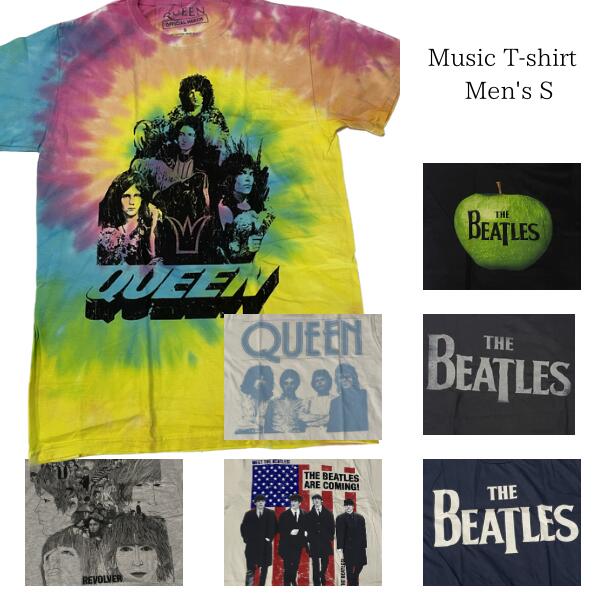 MUSIC ミュージシャン メンズTシャツ Sサイズ　ビートルズ（The Beatles） クイーン Queen ジョン・レノン ポール・マッカートニージョージ・ハリスン リンゴ・スター フレディ・マーキュリー ジョン・ディーコン ロジャー・テイラー ブライアン・メイ