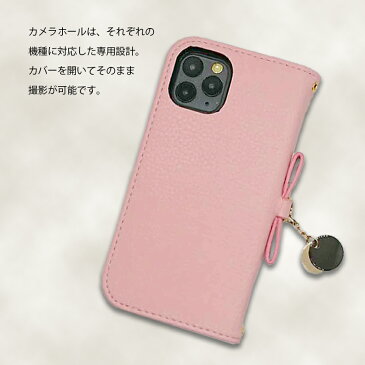 iPhone13 Pro Max アイフォン13プロマックス 手帳型 ケース ベルトなし レザー リボン チャーム付き キラキラ ゴールド シンプル おしゃれ かわいい スマホ カバー T.C