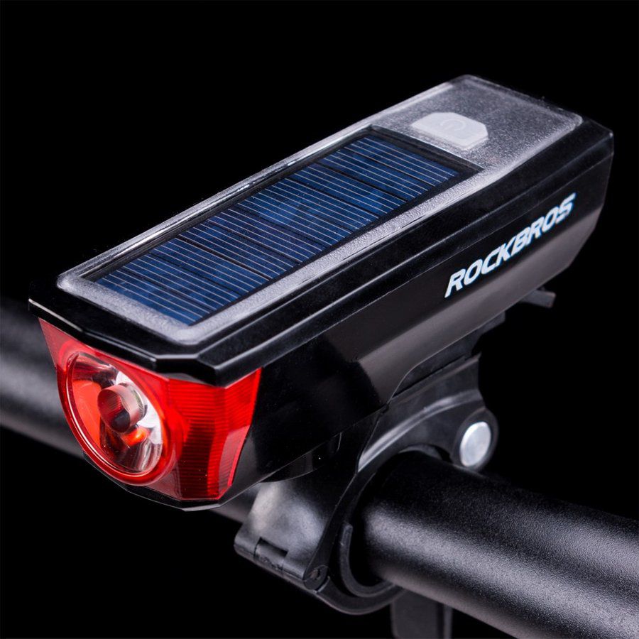 ライト 自転車 ヘッドライト ソーラーパネル ホーン 350ルーメン 防水 ウーバーイーツ 配達員 USB充電通販格安セール情報 楽天 通販