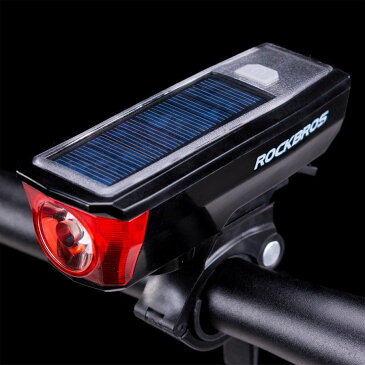ライト 自転車 ヘッドライト ソーラーパネル ホーン 350ルーメン 防水 ウーバーイーツ 配達員 USB充電