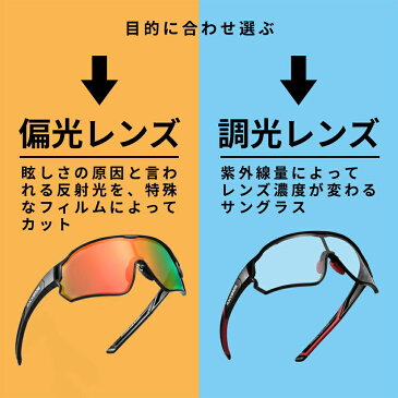偏光調光サングラス スポーツサングラス 用途に合わせて様々なレンズの中から選べるフルフレームサイクリングゴーグル シンプルなシングルレンズで視野が広い 視界を確保 野球 バドミントン アウトドア 釣りなどに UVカット 目を保護 ユニセックス レディース メンズ 10161