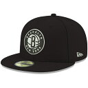 ブルックリンネッツ ニューエラ（New Era） オフィシャル チーム カラー 59FIFTY フィットタイプハット - ブラック