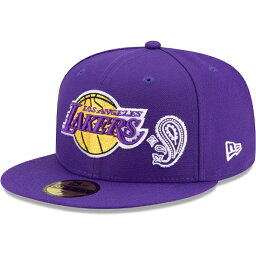 ロサンゼルス・レイカーズ ニューエラ（New Era） ワッペンwork アンダーvisor 59FIFTY フィットタイプハット - パープル