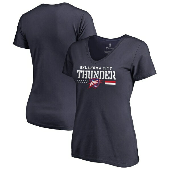 オクラホマシティサンダー ファナティクス ブランド レディース フープ For Troops Vネック Tシャツ - ネイビーは、NBA公式グッズです。