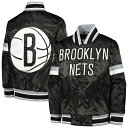 ブルックリンネッツ スターター ユース ホーム ゲーム ヴィーシティ サテン フル-Snap ジャケット - ブラックは、NBA公式グッズです。
