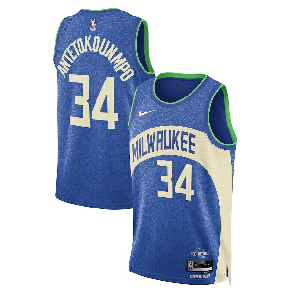 ヤニス・アデトクンボ ミルウォーキーバックス Nike ユニセックス 2023/24 スウィングマン ジャージー - ブルー - シティ エディションは、NBA公式グッズです。