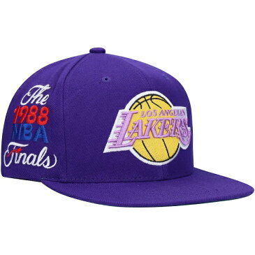 ロサンゼルス・レイカーズ ミッチェル＆ネス ハードウッドクラシックス 1988 NBA ファイナル XL ワッペン スナップバック ハット - パープル