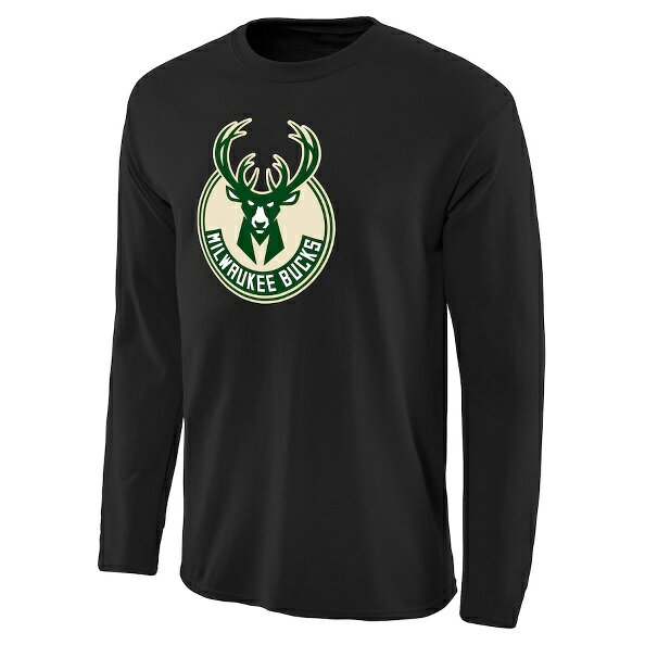 ミルウォーキーバックス ファナティクス ブランド プライマリー ロゴ II ロングスリーブ Tシャツ - ブラックは、NBA公式グッズです。