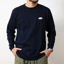 Acoustic アコースティック 長袖 Tシャツ メンズ ブランド ロンTee シリコン ワッペン ワンポイント 厚手 丸胴 カットソー クルーネック おしゃれ カジュアル アメカジ バイカー ストリート ブラック 黒 ネイビー 紺 ホワイト 白 Mサイズ Lサイズ XLサイズ (66-ac25401)