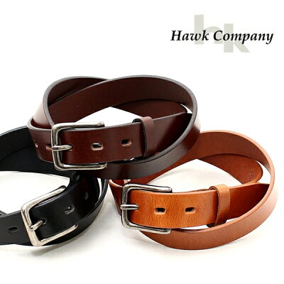 ホークカンパニー Hawk Company ベルト メンズ レディース ブランド 本革 レザー ベルト ベーシック シンプル オーセンティック 経年変化 カジュアル アメカジ トラッド フォーマル ビジネス 綺麗め ルード ギフト ブラック ブラウン チョコ (12-1532)