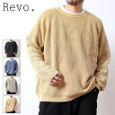Revo. レヴォ 春ニット コットンニット セーター パウダーブリーチ加工 ワッフル編み ルーズニット プルオーバー メンズ レディース ブランド ワイド リラックス ビッグシルエット 大きめ おしゃれ 綿100% カジュアル アメカジ 綺麗め 古着MIX ストリート 春服 (26-th3871)(4)