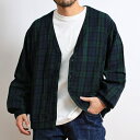 ダブルガーゼ カーディガン JAPAN BLUE JEANS ジャパンブルージーンズ メンズ ブランド 日本製 チェック柄 ブラックウォッチ ガーゼ素材 綿100% トップス Mサイズ Lサイズ カジュアル アメカジ トラッド 綺麗め ナチュラル ブルー 青 グリーン 緑 2023年 (62-jls1010m31)(4)