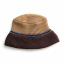 ニットハット BASIQUENTI ベーシックエンチ リバーアップ 帽子 メンズ レディース ブランド ライン ニット バケット ハット 配色 おしゃれ カジュアル アメカジ ストリート アウトドア ワーク ミリタリー 古着ミックス ビンテージ風 ベージュ ブラック グレー (09-bcdy41983)(4)