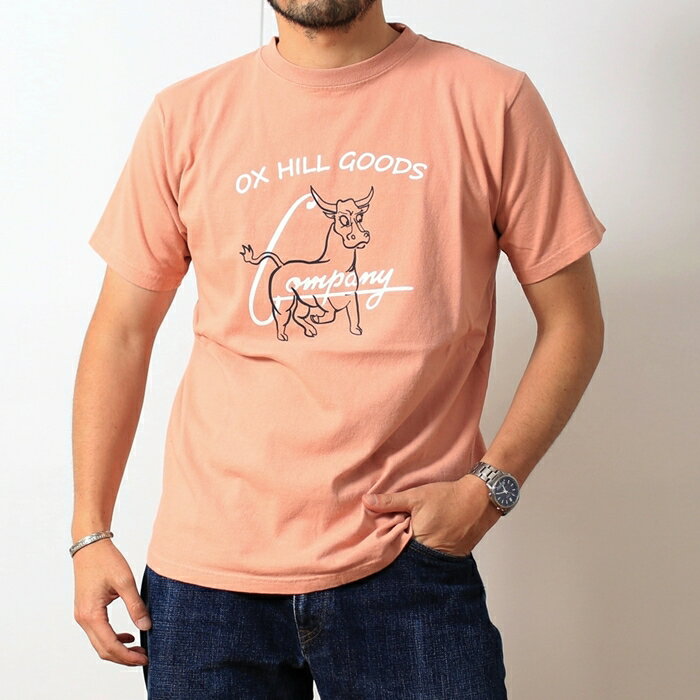 【送料無料】 フェローズ Pherrow's Tシャツ 2023年 新作 23S-PT25 半袖 プリントTシャツ 厚手 OX HILL GOODS プリント メーカー 企業ロゴ 販促 ユニーク デザイン メンズ ブランド アメカジ ヴィンテージ 春夏 服 ファッション シタン ウォームグレー ホワイト (32-23spt25)