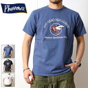 楽天ロッキングチェアPherrow's フェローズ Tシャツ 2024年 新作 24S-PT7 半袖 プリントTシャツ 厚手 93rd AERO SQUADRON アメリカ遠征軍第93航空中隊 シンボル デザイン メンズ ブランド アメカジ ミリタリー ヴィンテージ 春 夏 洋服 フェードブルー スミクロ ホワイト 2024ss （32-24spt7）