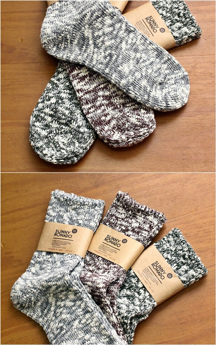 サニーノマド SUNNY NOMAD ナチュラルヘンプソックス Natural Hemp Socks 麻靴下 日本製 クルーソックス ふくらはぎ丈 メンズ レディース くつ下 ブランド 杢生地 スラブ ヘザー 霜降り メランジ カジュアル アメカジ アウトドア ナチュラル おしゃれ ギフト (66-tmso001)