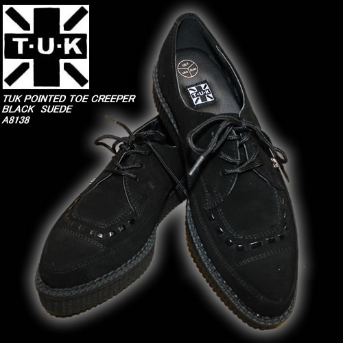 TUK/ティーユーケーPOINTED TOE CREEPERS◆BLACK SUEDE◆スウェードラバーソールA-8138