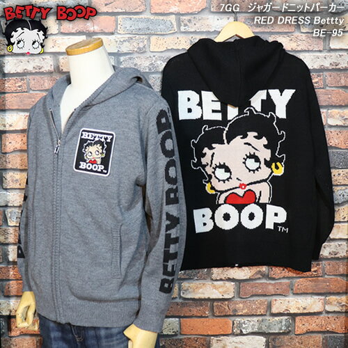 BETTY BOOPベティー・ブープ◆7GGジャガードニットパーカー◆◆RED DRESS Betty◆BE-95