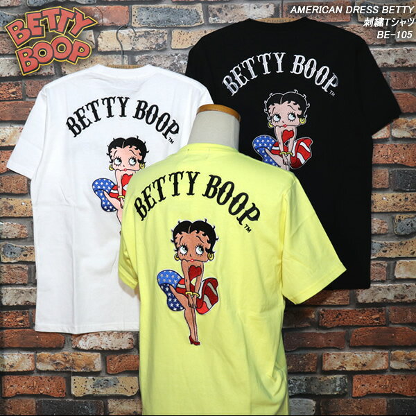 BETTY BOOPベティーブープAMERICAN DRESS BETTY刺繍TシャツBE-105のサムネイル