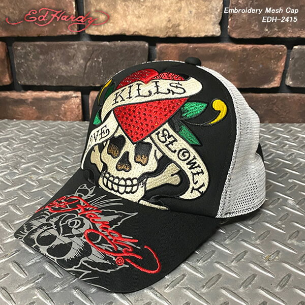 ED HARDY エドハーディー Embroidery Mesh Cap 刺繍メッシュキャプ EDH-2415