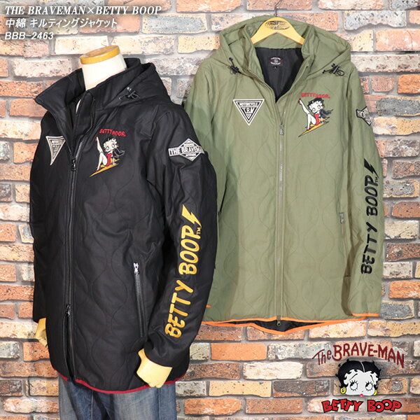 Rakuten - THE BRAVEMAN×BETTY BOOP ザ・ブレイブマン×ベティーブープコラボ 中綿 キルティングジャケット BBB-2463