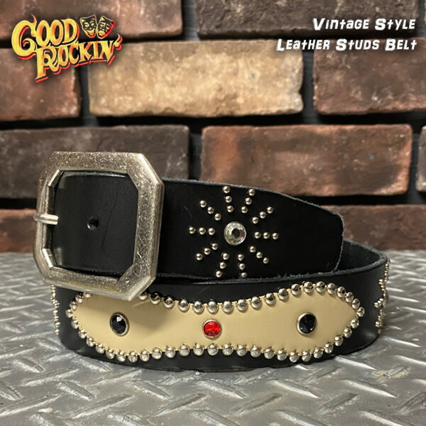 GOOD ROCKIN'グッドロッキンVintage Style Leather Studs Beltヴィンテージスタイル・レザースタッズベルト