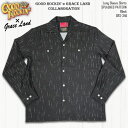 GOOD ROCKIN 039 グッドロッキン Long Sleeve Shirts SPLASHED PATTERN カスリ柄長袖オープンシャツ Black GRS-346