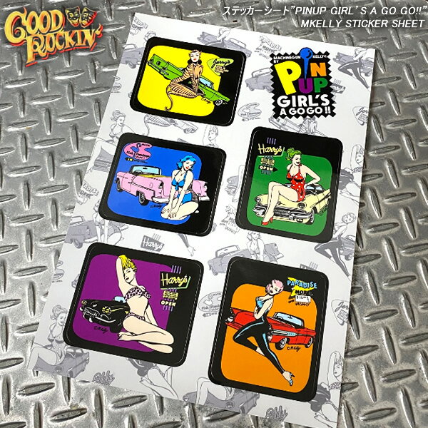 GOOD ROCKIN 039 グッドロッキンマシンガンケリー コラボステッカーシート”PINUP GIRL’S A GO GO ”MKELLY STICKER SHEET