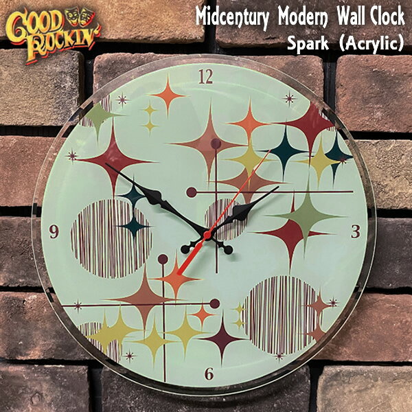 GOOD ROCKIN グッドロッキンMidcentury Modern Wall ClockミッドセンチュリーモダーンウォールクロックSPARKスパークアクリルmid_century_wall_clock_spark