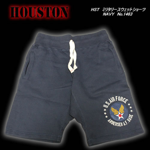 HOUSTONヒューストン◆HST　ミリタリースウェットショーツ◆◆NAVY◆No.1463NAVY