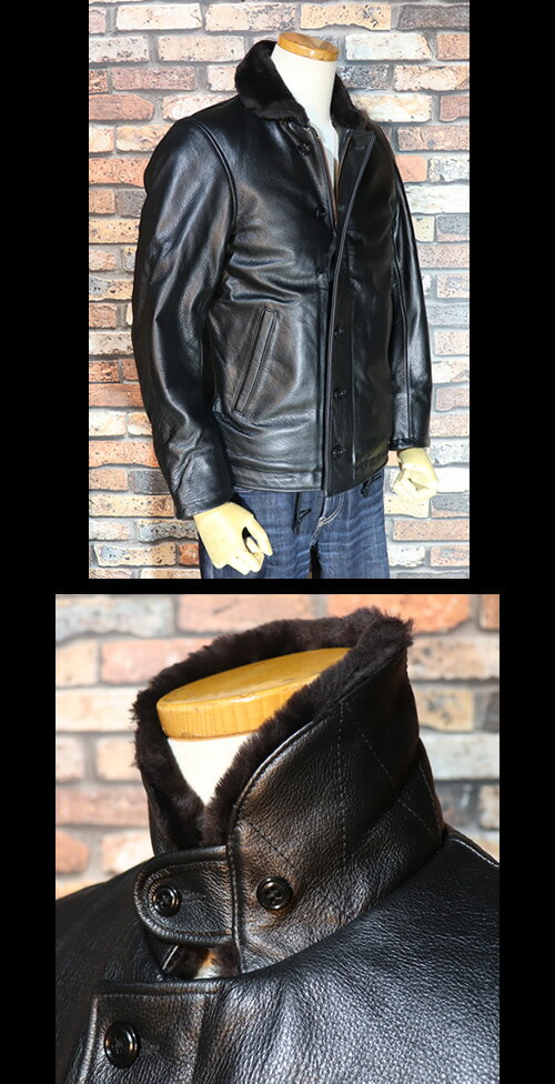 HOUSTONヒューストン◆HST LEATHER N-1 DECK JACKET◆◆レザーN-1デッキジャケット◆8177