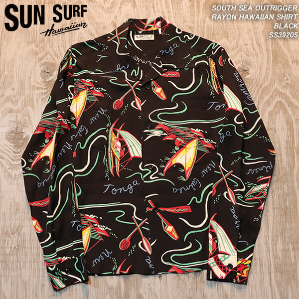 SUNSURF󥵡/SOUTHSEAOUTRIGGERRAYONHAWAIIANSHIRT/졼ϥ磻󥷥/BLACK/SS39205/ᥤǥ/EARLY1950S