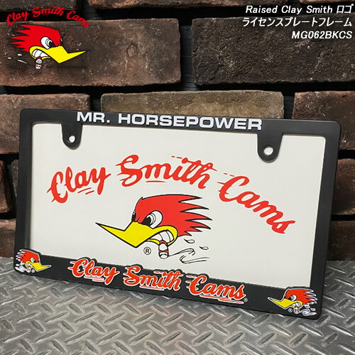CLAY SMITHクレイスミス◆Raised Clay Smith ロゴライセンスプレートフレーム◆MG062BKCS