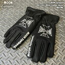 MOON 手袋 メンズ MOON Equipped ムーンイクイップドIron Cross Winter Leather GlovesアイアンクロスレザーグローブBK071BK