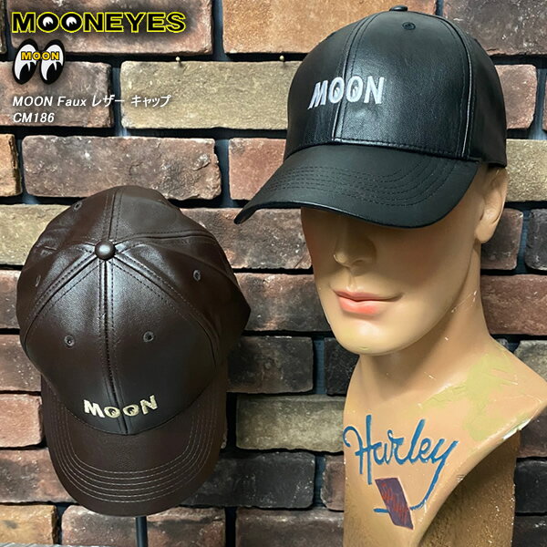 MOONEYES ムーンアイズ MOON Faux レザー キャップ CM186
