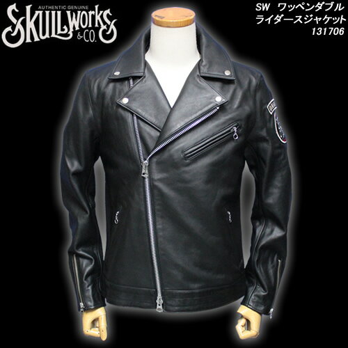 SKULL WORKSスカルワークス◆SW　ワッペンダブルライダースジャケット◆131706