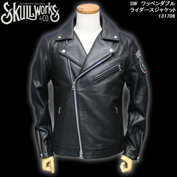 SKULL WORKSスカルワークス◆SW　ワッペンダブルライダースジャケット◆131706